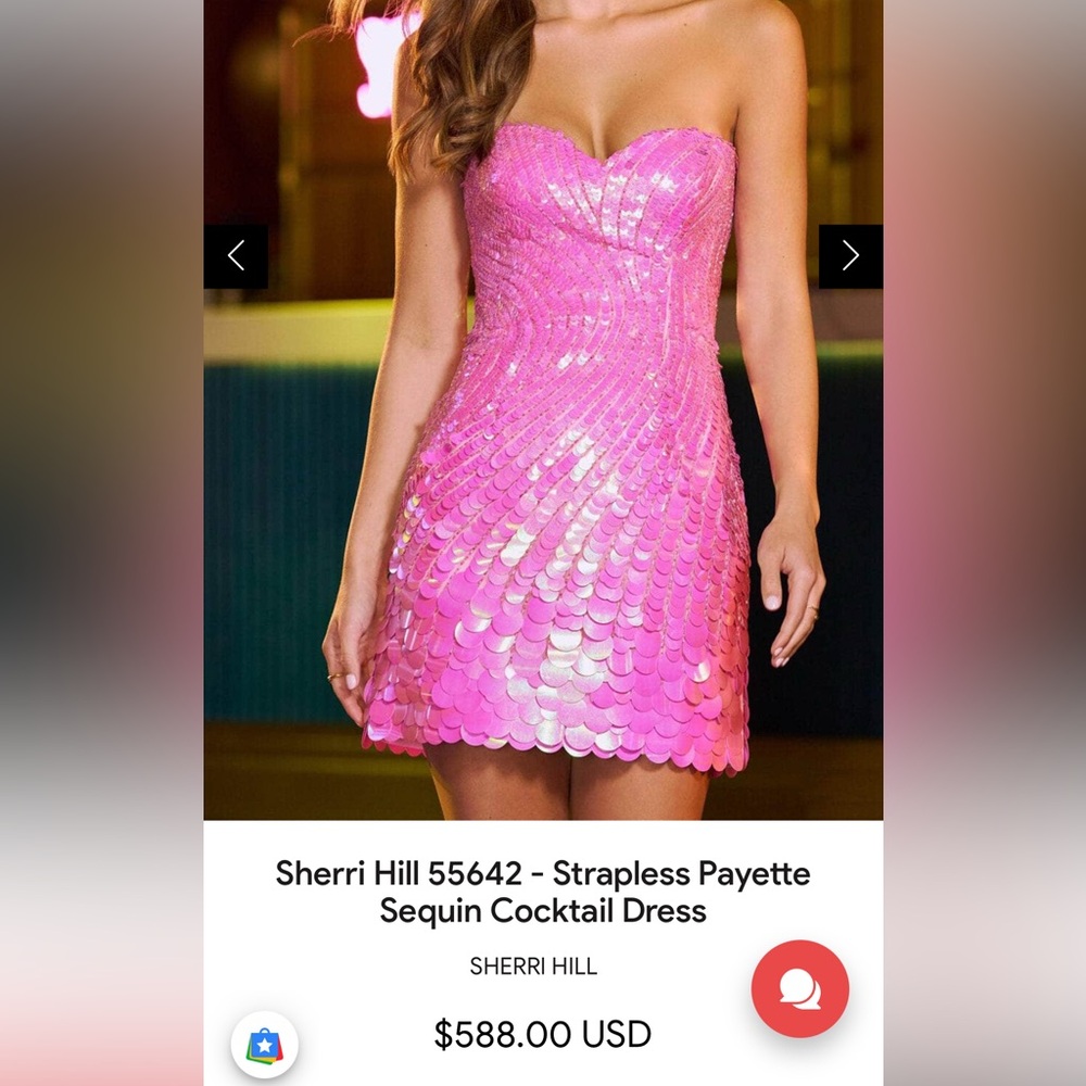 Sherri Hill pink strapless dress #55462 - Picture 8 of 15
